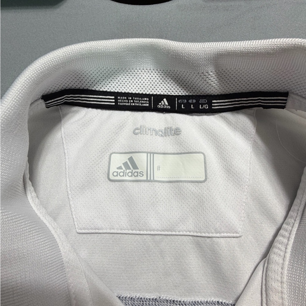 Adidas Men's White Polo with Gray Accents men’s large - Picture 3 of 6